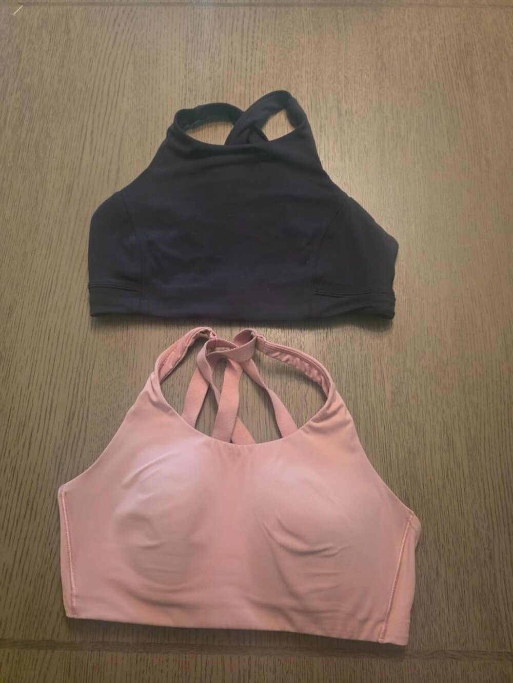 Lululemon Lot of 2 Pink Black Sports Bra size 34D M - GUC